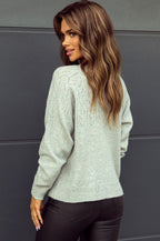 Hollow Out Buttoned Knit Cardigan