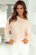 Pink Ribbon Bow Knot Dolman Sleeve Sweater