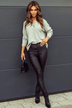 Hollow Out Buttoned Knit Cardigan