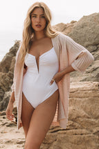 Ribbed Open Front Knit Cardigan
