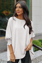 Smocked Wrist Shift Top