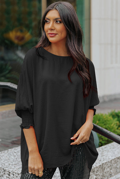 Smocked Wrist Shift Top