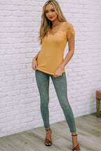 Lace Crochet Short Sleeve U Neck T Shirt