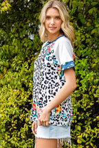 Floral Camouflage Raglan Sleeve T-shirt