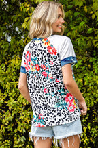 Floral Camouflage Raglan Sleeve T-shirt