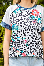 Floral Camouflage Raglan Sleeve T-shirt