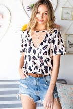 Cut out Short Sleeves Top