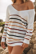 Multicolor Striped Knit Sweater