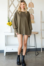 Patchwork Drop Shoulder Oversized Top