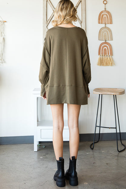 Patchwork Drop Shoulder Oversized Top