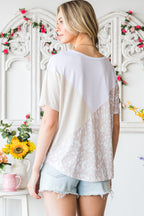 Colorblock Patchwork Short Sleeve Top