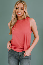 Twist Knot Waffle Knit Tank Top