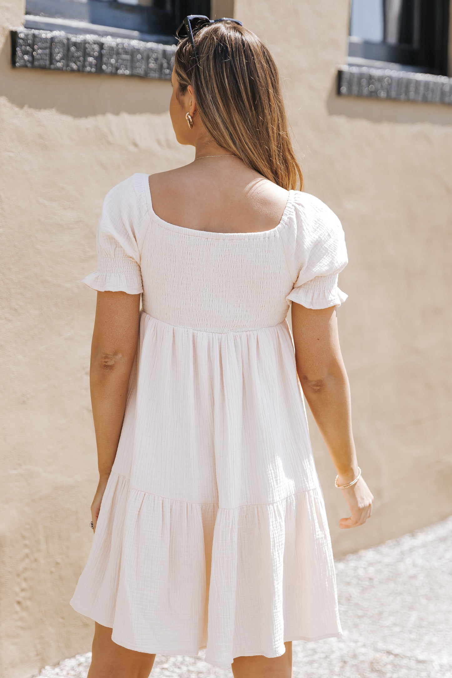 Crinkle Texture Off the Shoulder Princess Dress