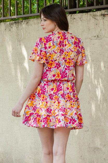 Floral Print Loose Fit Spaghetti Strap Tank Top