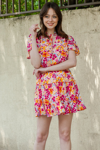Floral Print Loose Fit Spaghetti Strap Tank Top
