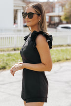 Ruffle Sleeves Solid Romper
